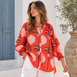KIIK LUXE PLM PRINT RED SHIRT
