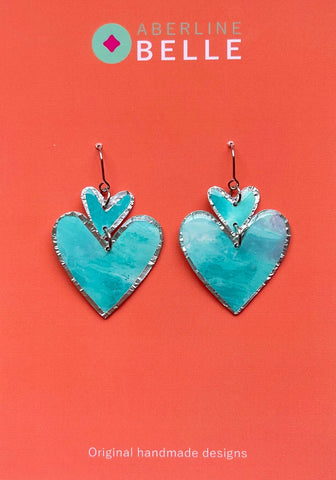 Twin Heart // Silver // Turquoise