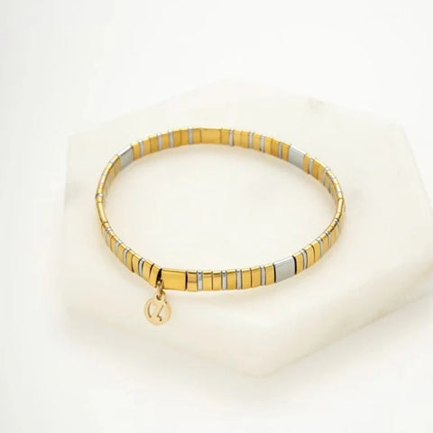 Tile Bracelet - SIlver/Gold