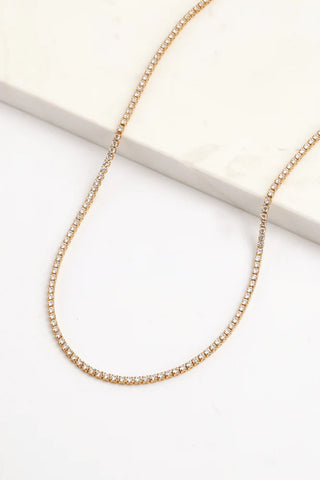 Isla Tennis Necklace - Gold