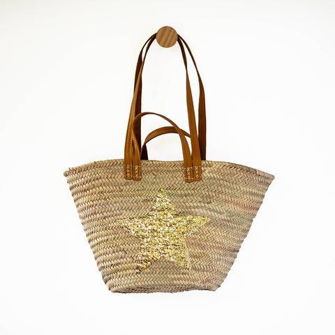 Gold Star Basket Bag