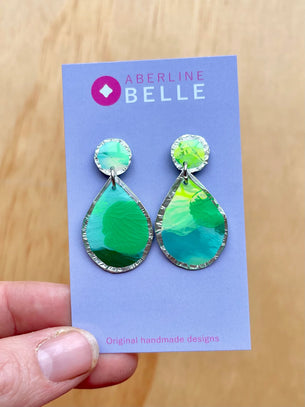 Drop Stud // Silver Green