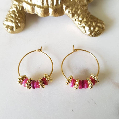 GINANDGER EARRINGS - JAVA RASPBERRY