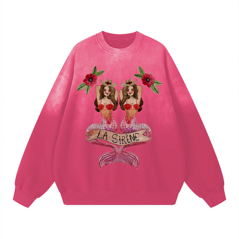 Mermaid La Sirene Sweat - PINK (OVERSIZED)