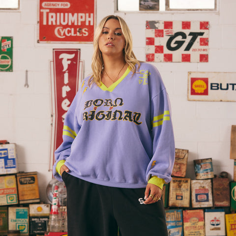 BORN ORIGINAL JUMPER - CHARTRUEUSE/LILAC