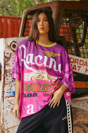 OVERSIZED GANGSTER TEE - PINK