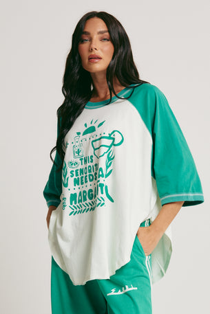 NEW IN! THE RAGLAN MARGIE TEE - GREEN