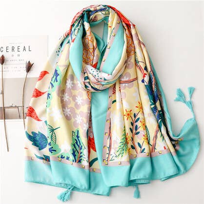 Turquoise Cotton Scarf