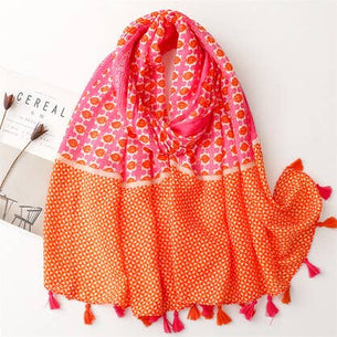 Orange Pink Cotton Scarf