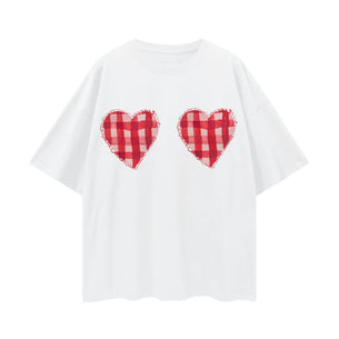 Maku Gingham Hearts T-Shirt (OVERSIZED)