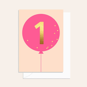 1st Birthday Balloon Pink
