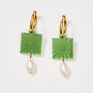 Rise + Pearl Earrings - Fern
