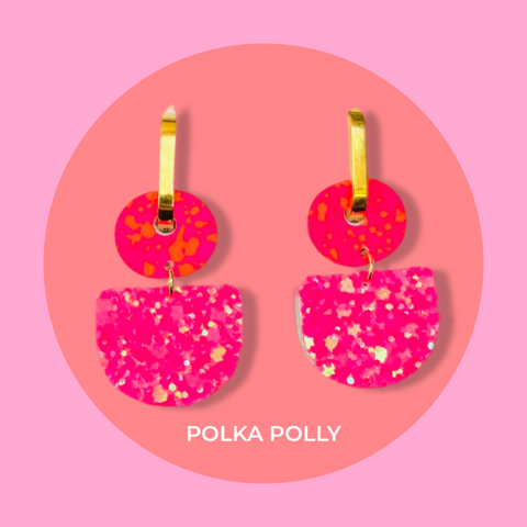 Dainty Hoops - Pink Neon Sparkle