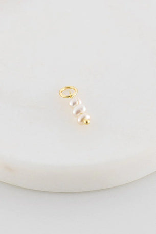 Triple Pearl Charm - Gold