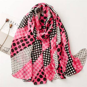 Pink Spot Cotton Scarf