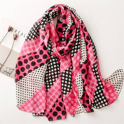 Pink Spot Cotton Scarf