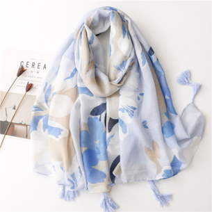 Pale Blue Cotton Scarf