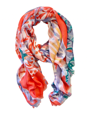 Matilda Abstract Orange Lightweight Scarf