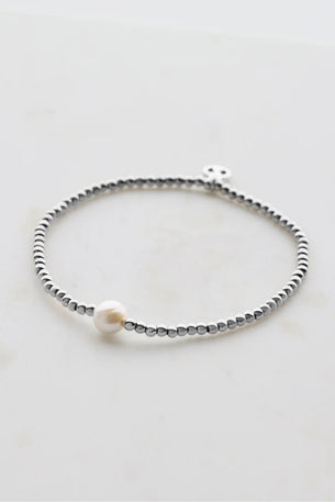 Lily Bracelet - Silver Pearl