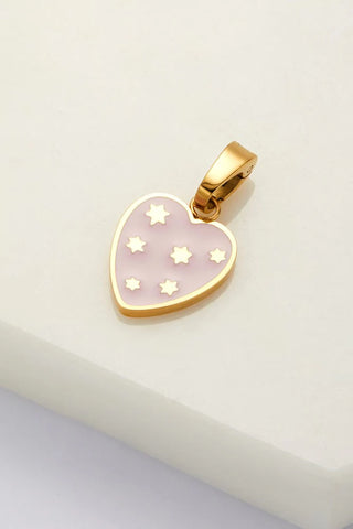 Heart & Star Charm - Pink