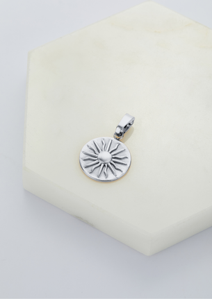 Sun Pendant Charm - Silver