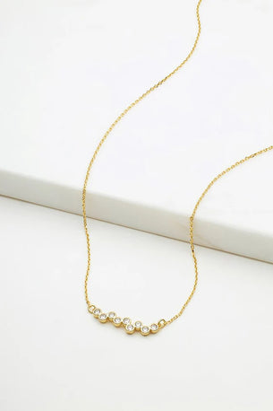 Scattered  Mini Crystal Necklace - Gold