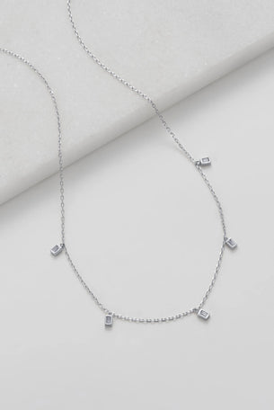 Baguette Mini Necklace - Silver