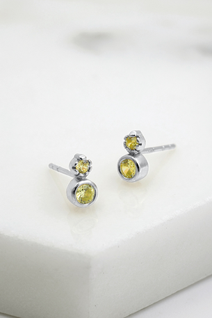 Marnie Stud Earring - Green/Silver