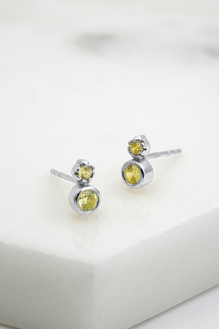 Marnie Stud Earring - Green/Silver