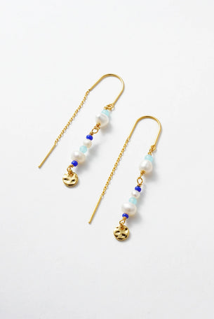 Alice Thread Earring - Gold Blue