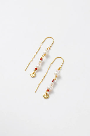 Alice Thread Earring - Gold Pink