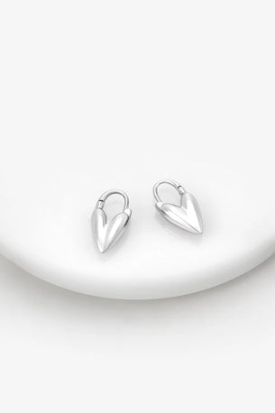 Jess Heart Hoop - Silver