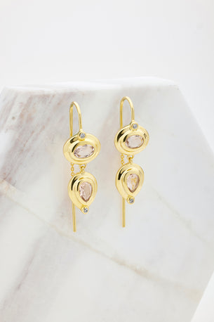 Chloe Thread Earring - Morganite