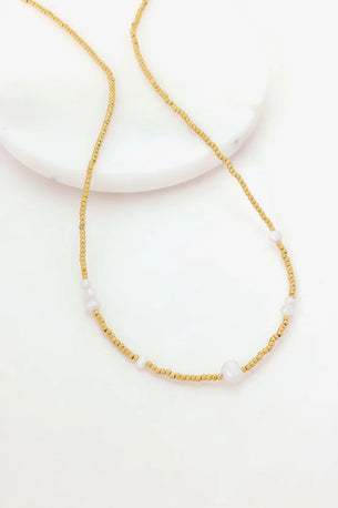 Jasmin Pearl Necklace Necklace - Gold