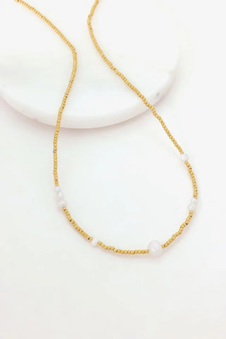 Jasmin Pearl Necklace Necklace - Gold