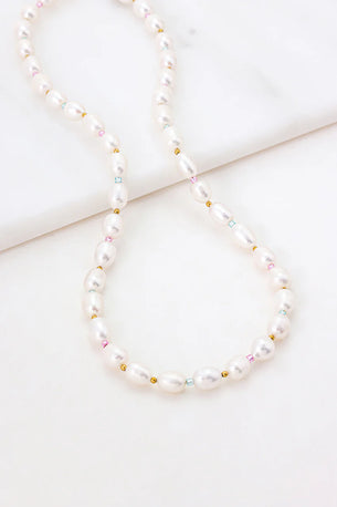 Aria Pearl Necklace - Pastel