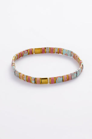 Tile Bracelet - Teal/Blush