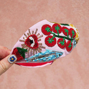 Pomodoro Beaded Headband Pink
