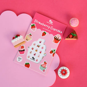 Strawberry Cupcake Themed Nail Stickers