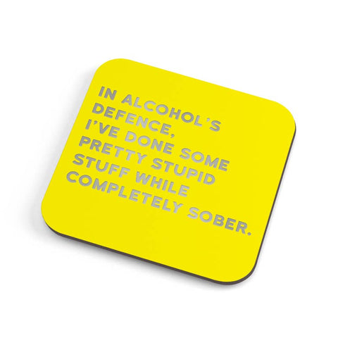 Sober Coaster -  corked backed and reusable!