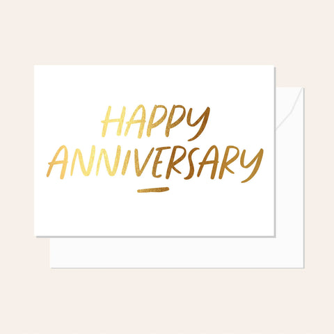 Happy Anniversary Gold Script
