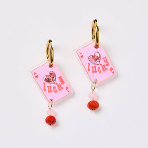 Lucky Ace Earrings - Pink