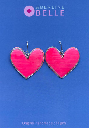Feature Hearts // Silver // Hot Pink