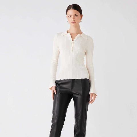 AVENUE BUTTON SWEATER - CREAM