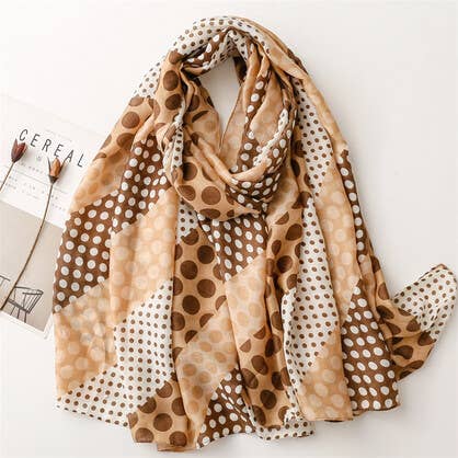 Beige Spot Cotton Scarf