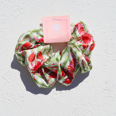 100% Silk Lobster Scrunchie