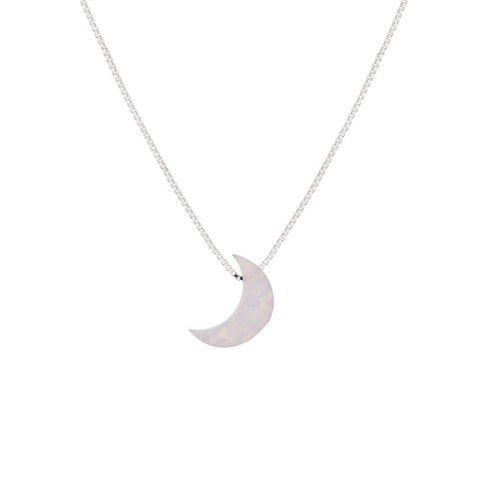 itutu Opalite Moon Necklace - White