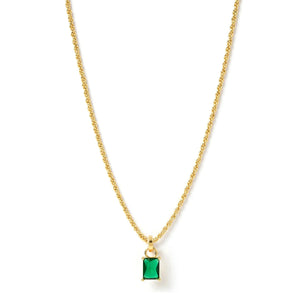 EMERALD GOLD NECKLACE - MAY BIRTHSTONE