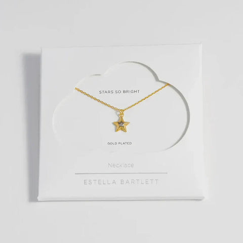 Blue Star Necklace - Gold Plated