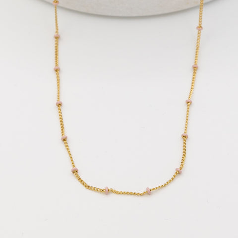 Layer Me Necklace in Gold with Blush